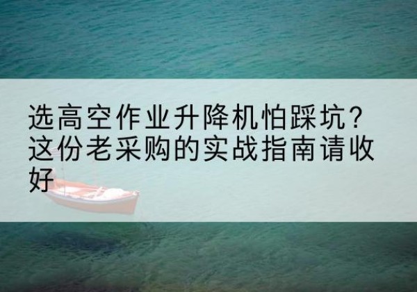 滴道高空作业升降机厂家推荐-选高空作业升降机怕踩坑？这份老采购的实战指南请收好