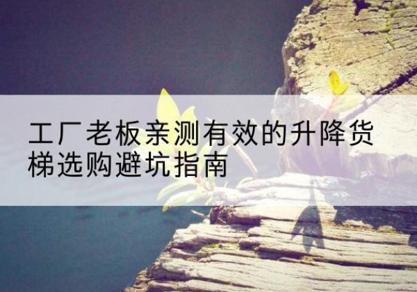 滴道升降货梯怎么选-工厂老板亲测有效的升降货梯选购避坑指南
